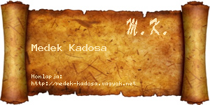 Medek Kadosa névjegykártya